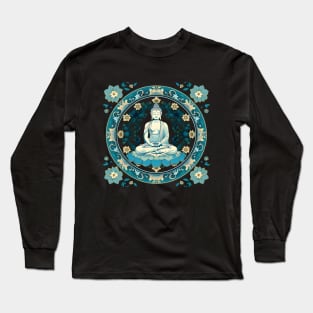 Mystic Mandala: Buddha's Serene Meditation Long Sleeve T-Shirt